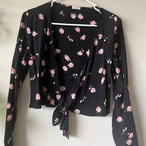 Pink Floral Coco Wrap Top